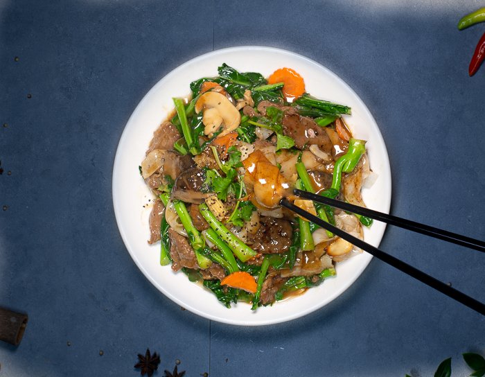 Dish 163: Beef or Chicken & Chinese Broccoli Fried Rice or Egg Noodles (Soft or Crispy)