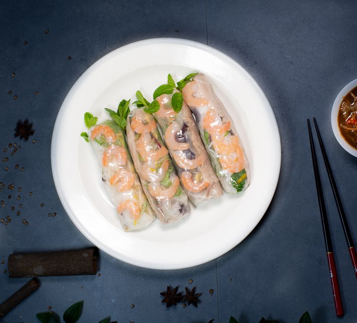 Dish 4: Prawn & Pork Rice Paper Rolls (4)