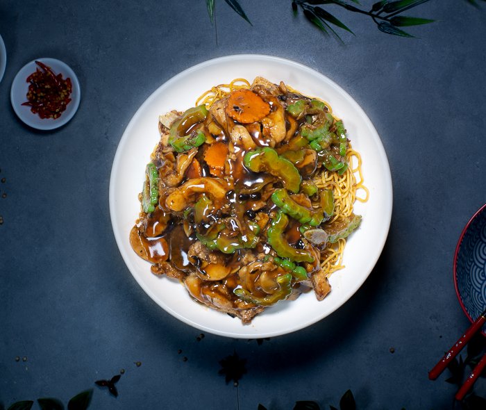 Dish 176: Chicken or Beef with Black Bean Sauce & Bitter Melon Fried Rice or Egg Noodles