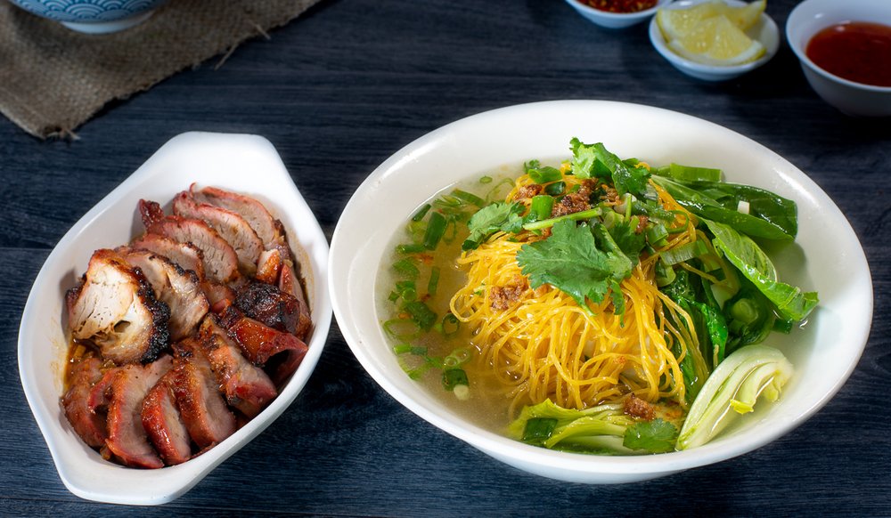 Dish 145: Egg or Rice Noodle Soup with BBQ Pork & Bok Choy
