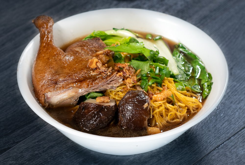 Dish 129: Egg or Rice Noodle Chinese Herbal Soup with Marinated Duck