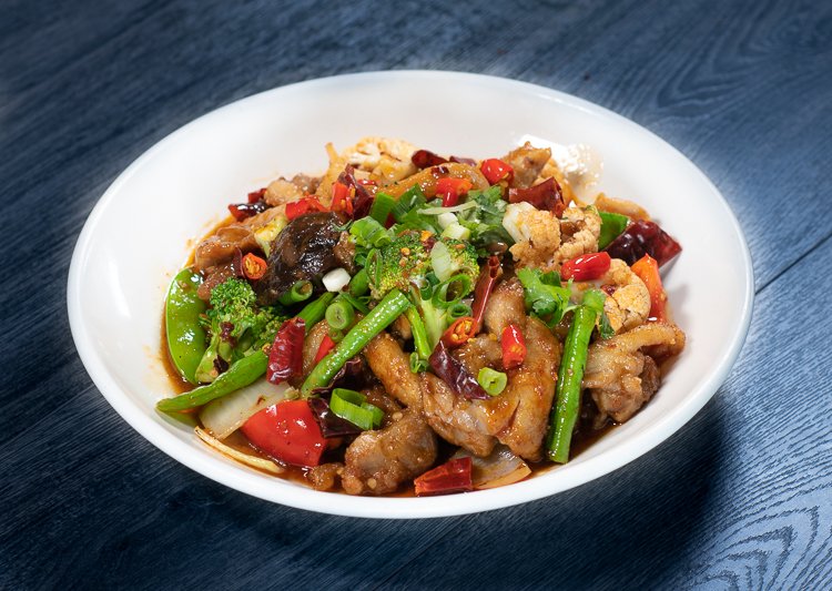 Dish 212: Beef, Chicken or Pork Stir-Fried with Chili & Vegetables