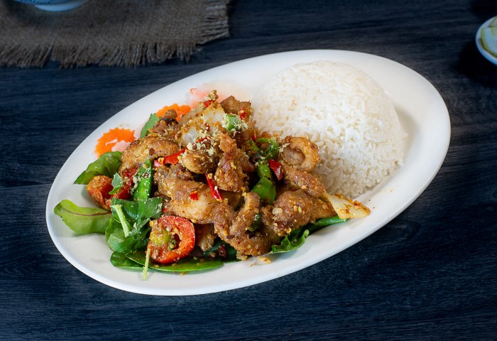 Dish 51: Stir-Fried Lemongrass & Chili Beef/Chicken with Salad & Rice