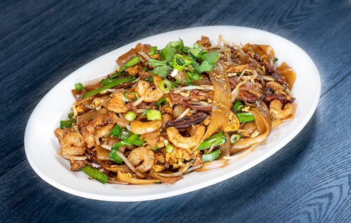Dish 166: Char Kway Teow Fried Rice Noodles (Smoky, Contains Pork & Prawn)