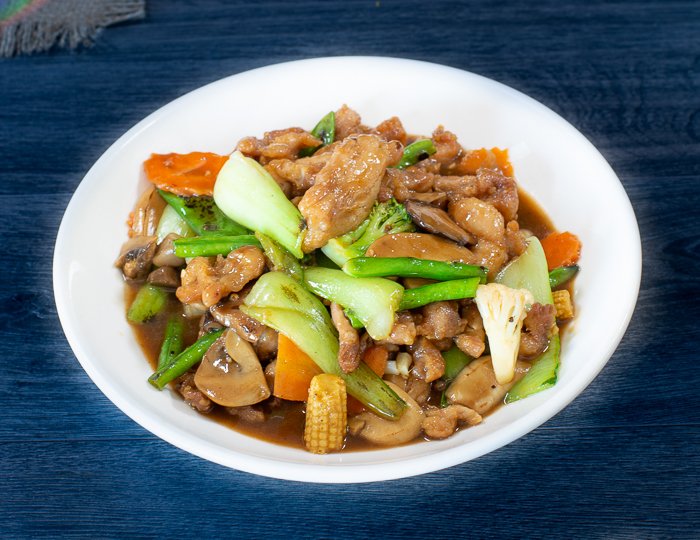 Dish 210: Beef, Chicken or Pork Stir-Fried with Mixed Vegetables