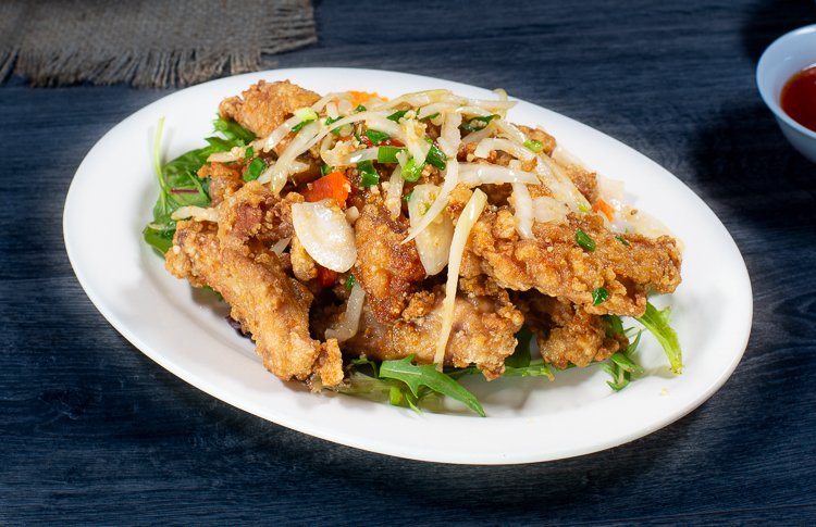 Dish 216: Salt & Pepper Spicy Pork or Chicken Spare Ribs with Salad