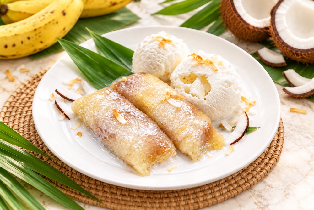 Dish 788: Roasted Sticky Rice with Banana & Coconut Ice Cream