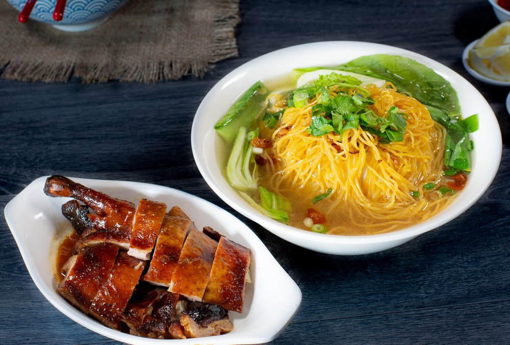 Dish 128: Egg or Rice Noodle Soup with Roast Duck
