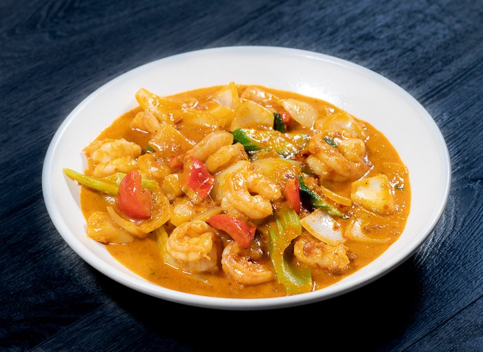 Dish 231: Prawn or Squid Stir-Fried with Satay Sauce & Vegetables
