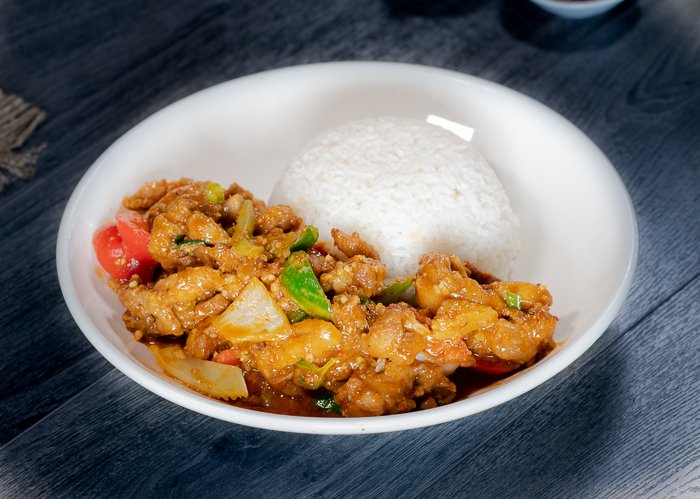 Dish 52: Stir-Fried Satay Beef/Chicken with Vegetables & Rice 🌶️