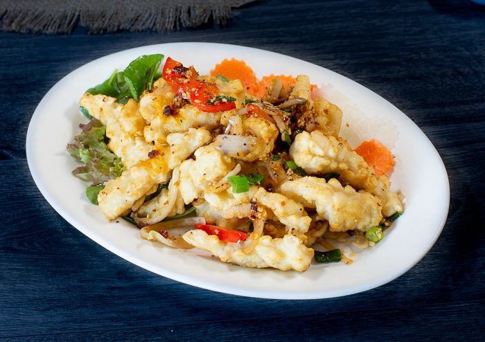 Dish 244: Salt & Pepper Spicy Prawn or Squid with Salad