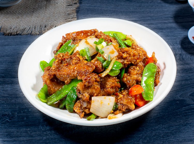 Dish 217: Pork or Chicken Ribs Stir-Fried with Peking Sauce & Vegetables